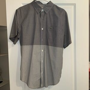Lacoste Two-Tone Gray Casual Button Down Shirt